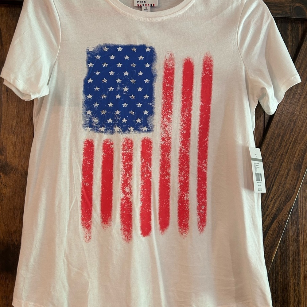 Patriotic White Short Sleeve Tee
